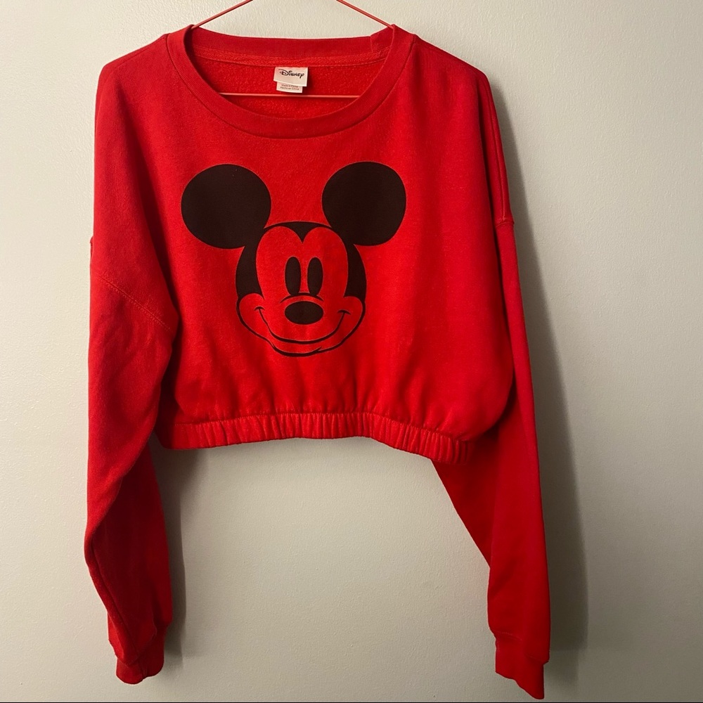 Vintage Disney's Mickey Mouse Crop long sleeved sweatshirt 1980's-90's